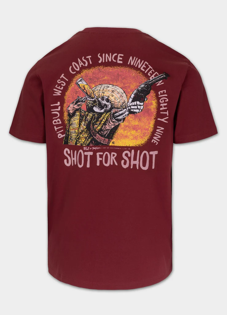 Pitbull - SHOT FOR SHOT - Burgundy - Majica