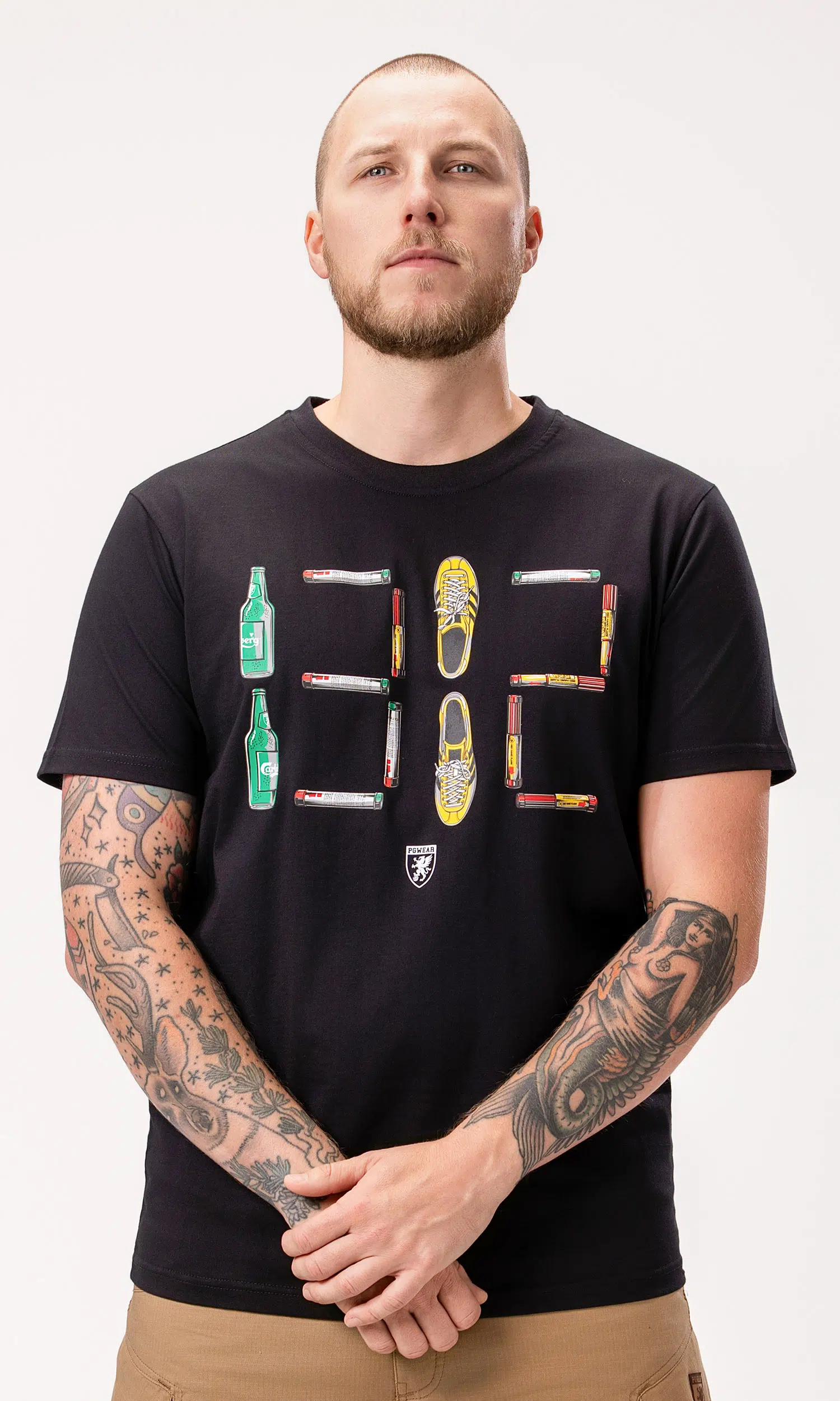 PG WEAR - Jigsaw Puzzles - BLACK - Majica