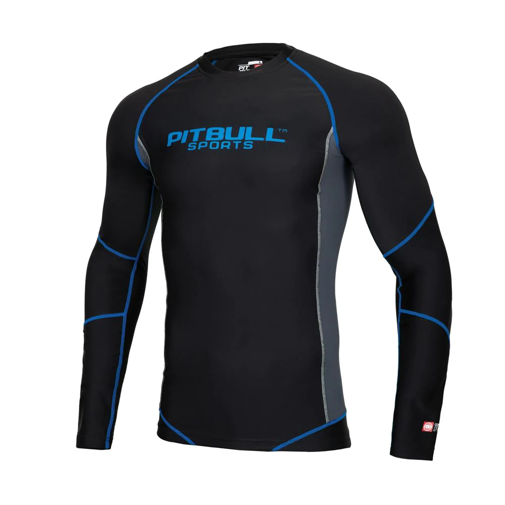 Pitbull - Compression PRO PLUS BLUE - BLACK - Rashguard