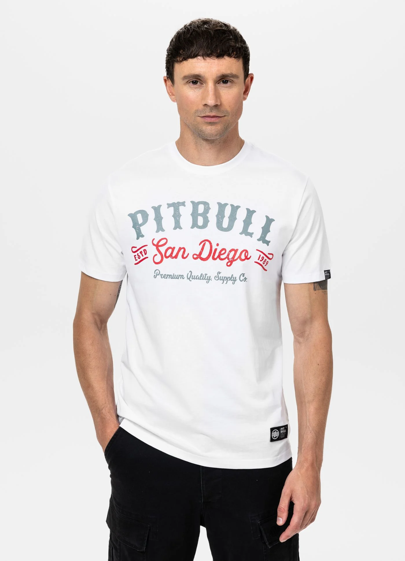 Pitbull | STRENGTH & RESPECT | WHITE | Majica