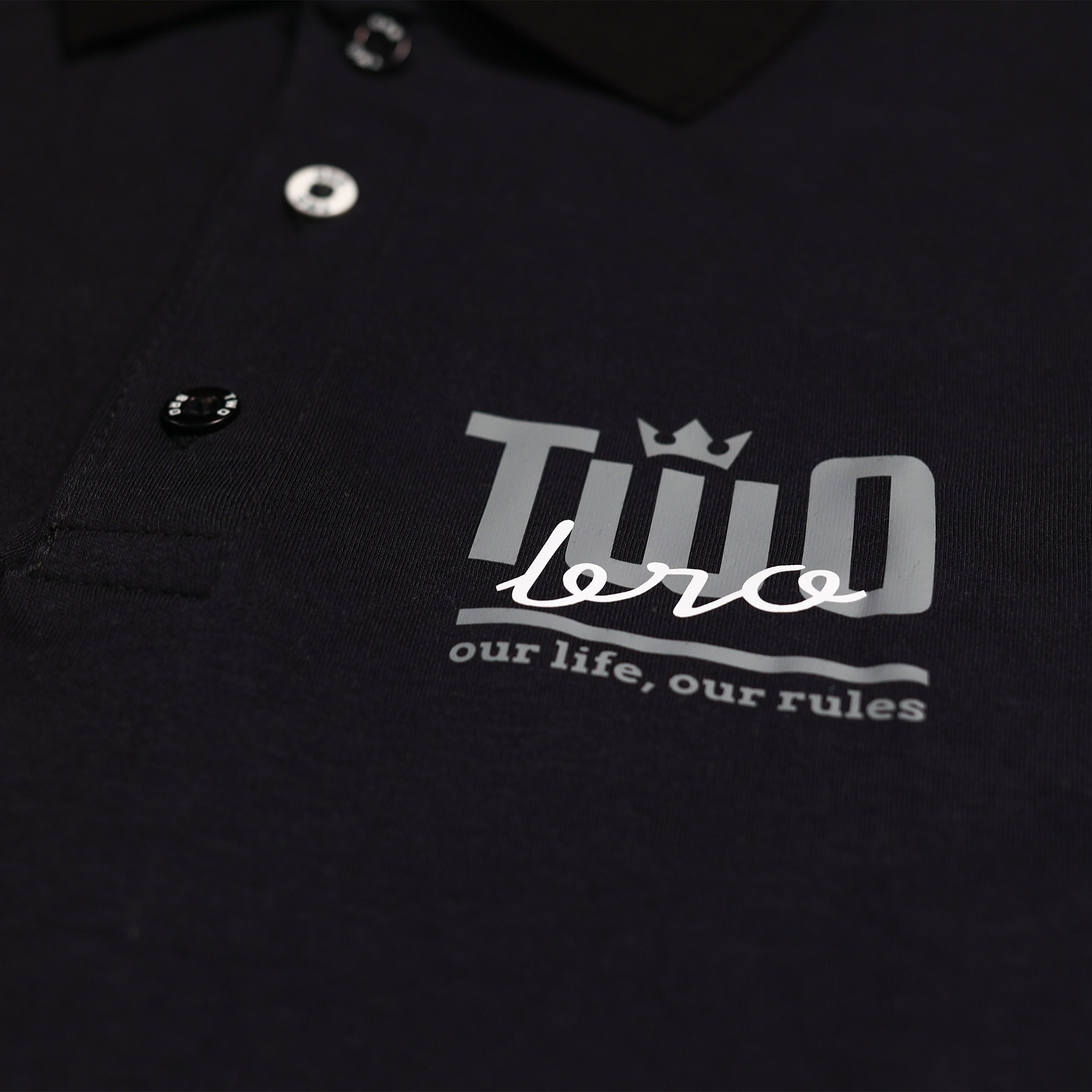 2bro | TWO | BLACK - w.b. | Polo Majica