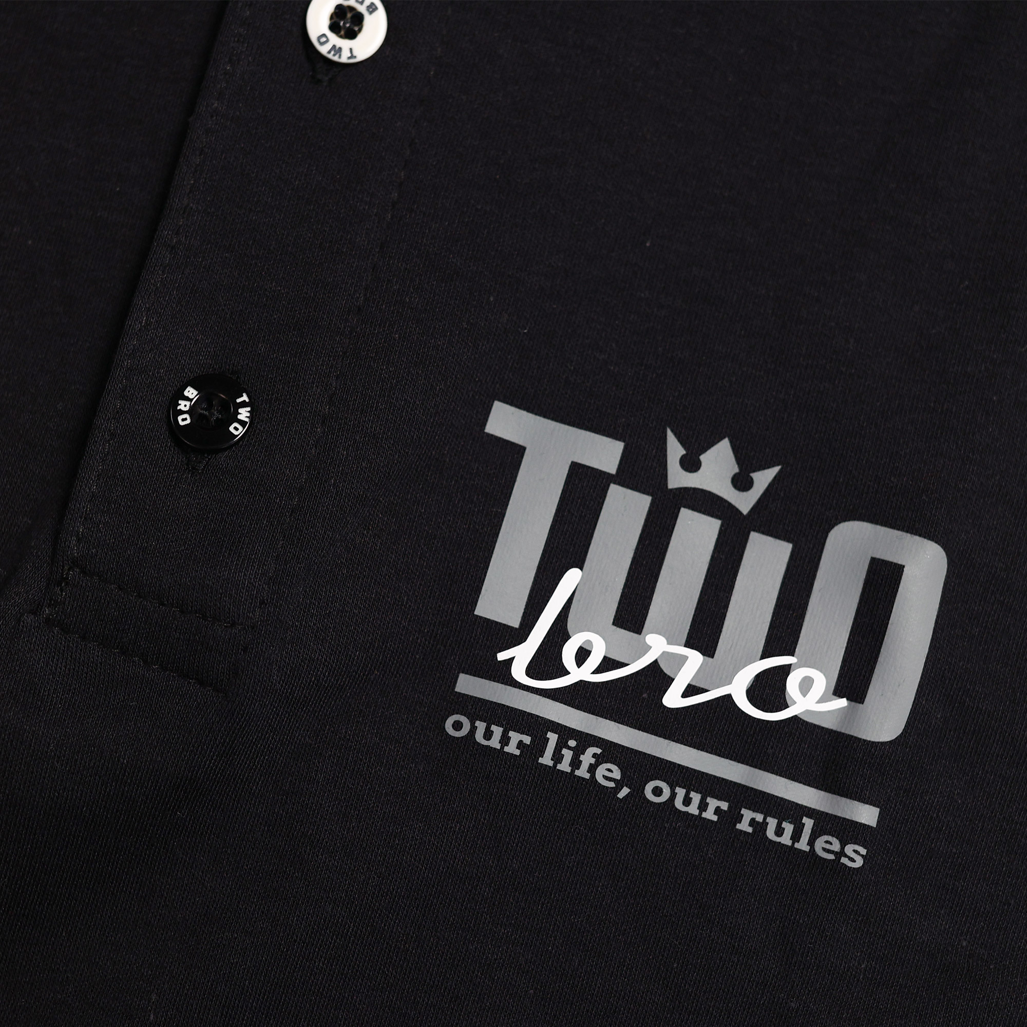 2bro | TWO | BLACK - w.b. | Polo Majica